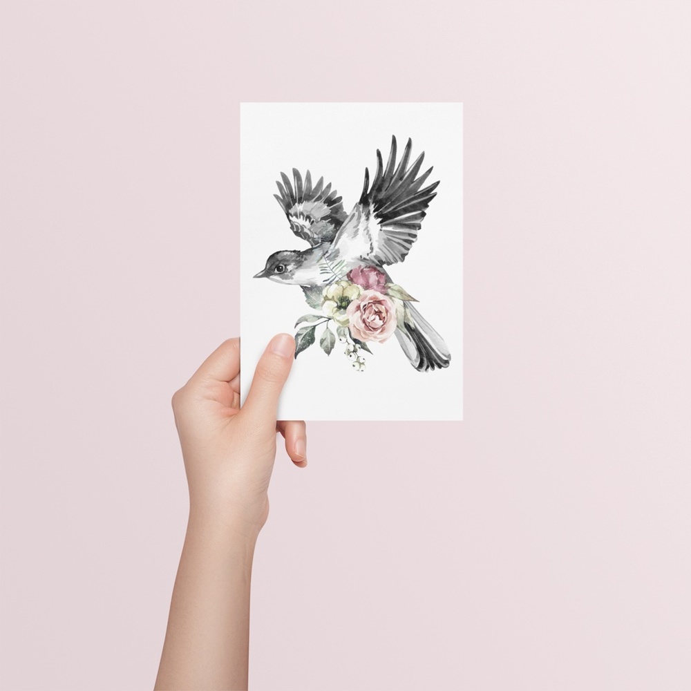 Watercolor Illustration Cute Bird Wall Art Print Poster UNFRAMED - Picture 6 of 9